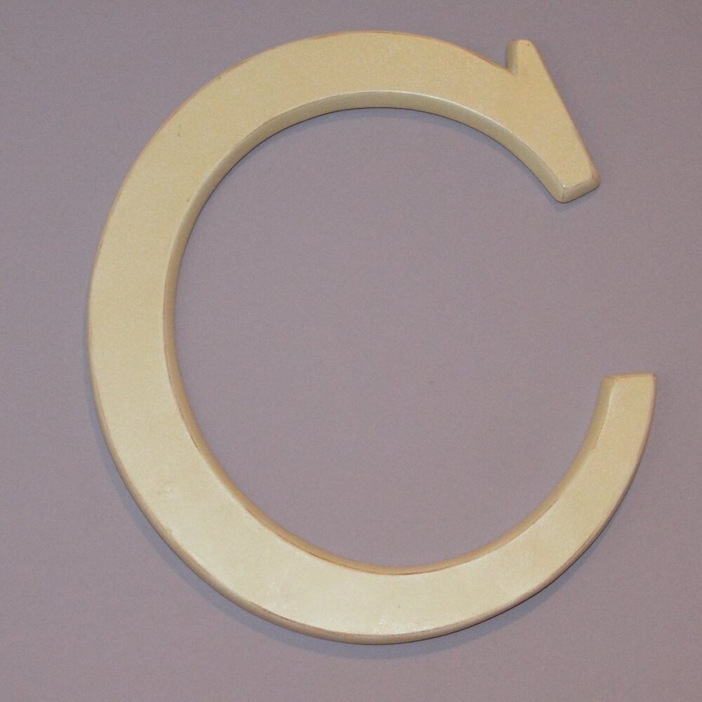 Off white wooden letter C for wall
